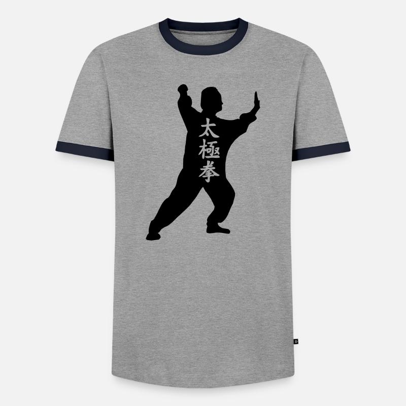 Shadow figure Taichi - Men's Ringer Shirt - grey/navy 