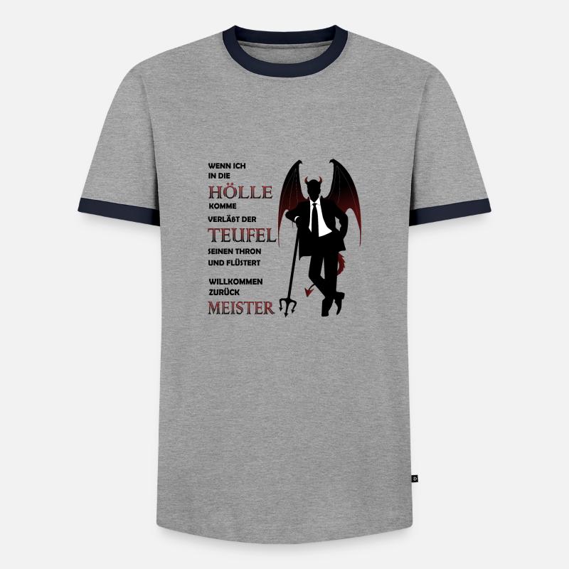 Devil Satan Lucifer Hell Halloween - Men's Ringer Shirt - grey/navy 