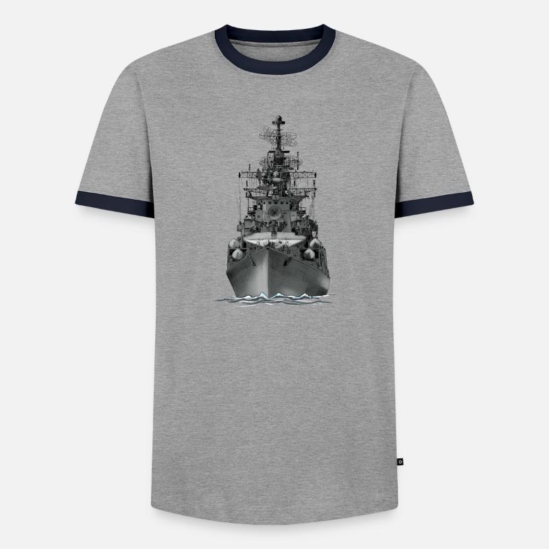 Ship - Men's Ringer Shirt - grey/navy 