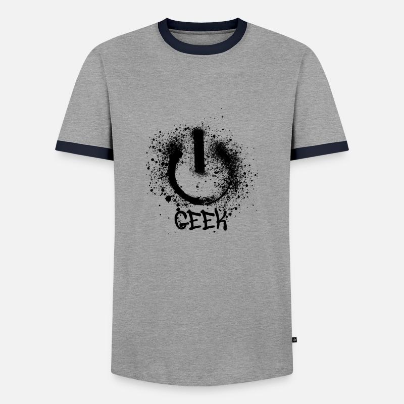 geek,symbol.graffiti,nerd,malerei - Männer Kontrast-T-Shirt - Grau/Navy