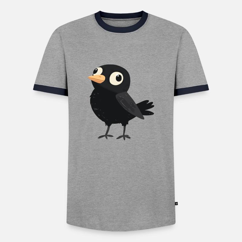 kleiner dummer Vogel - Männer Kontrast-T-Shirt - Grau/Navy 