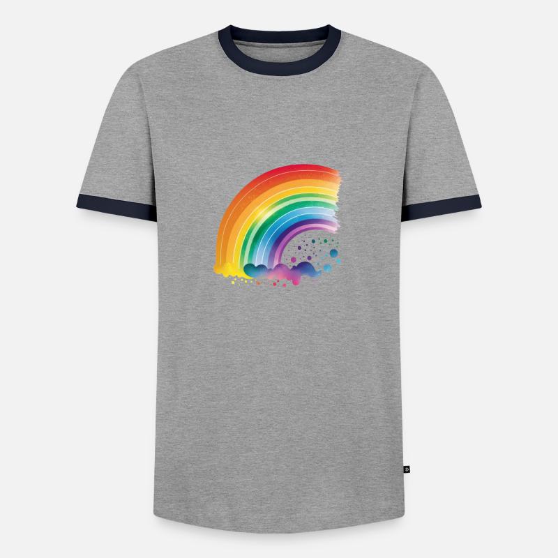 Rainbow semicircular - Men's Ringer Shirt - grey/navy