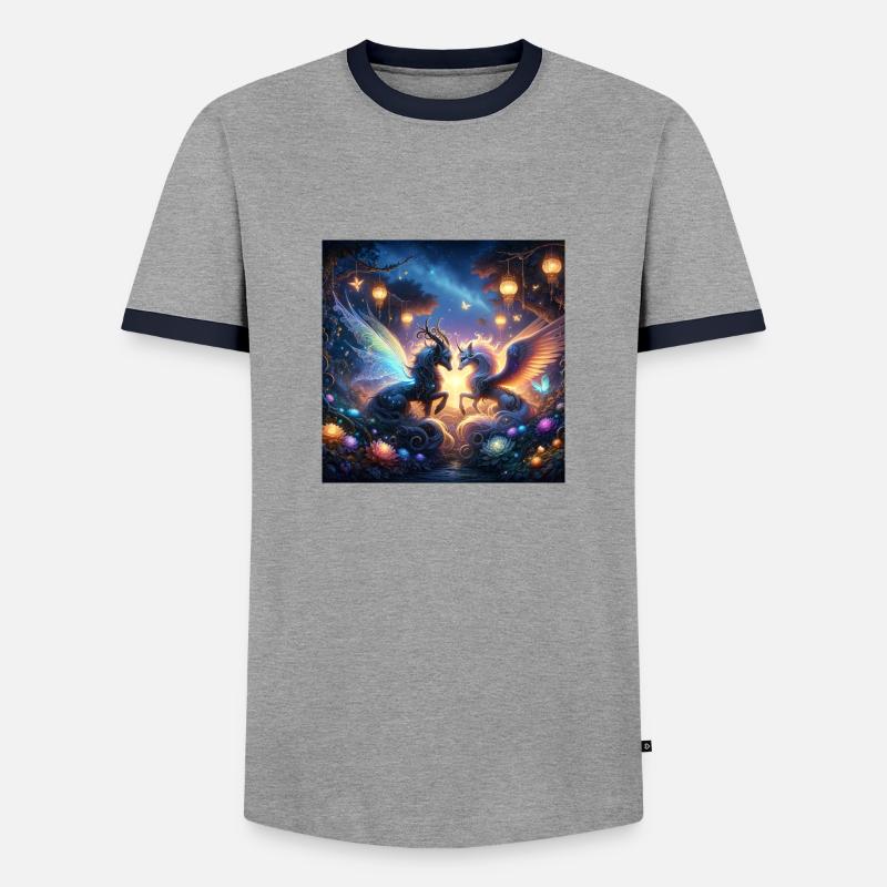 mystical creatures - Men's Ringer Shirt - grey/navy