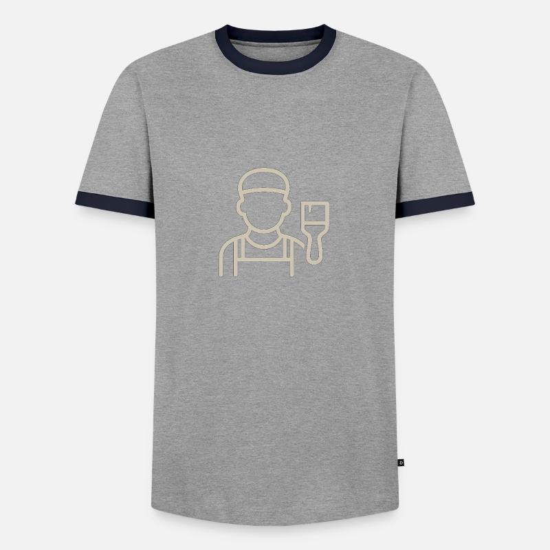 Der Maler - Männer Kontrast-T-Shirt - Grau/Navy 