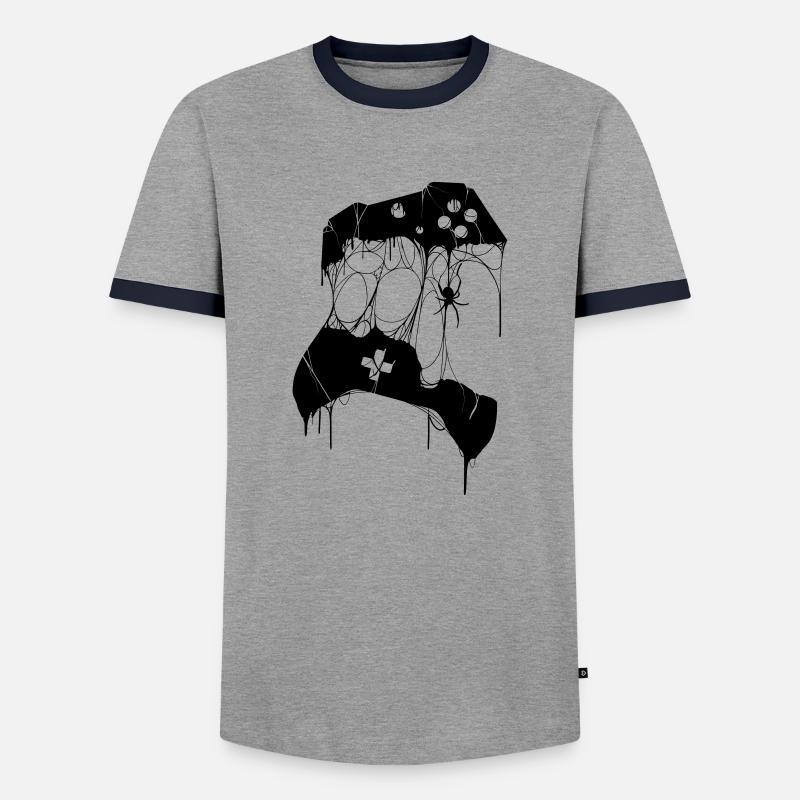 GAMING CONTROLLER is Done - Männer Kontrast-T-Shirt - Grau/Navy 