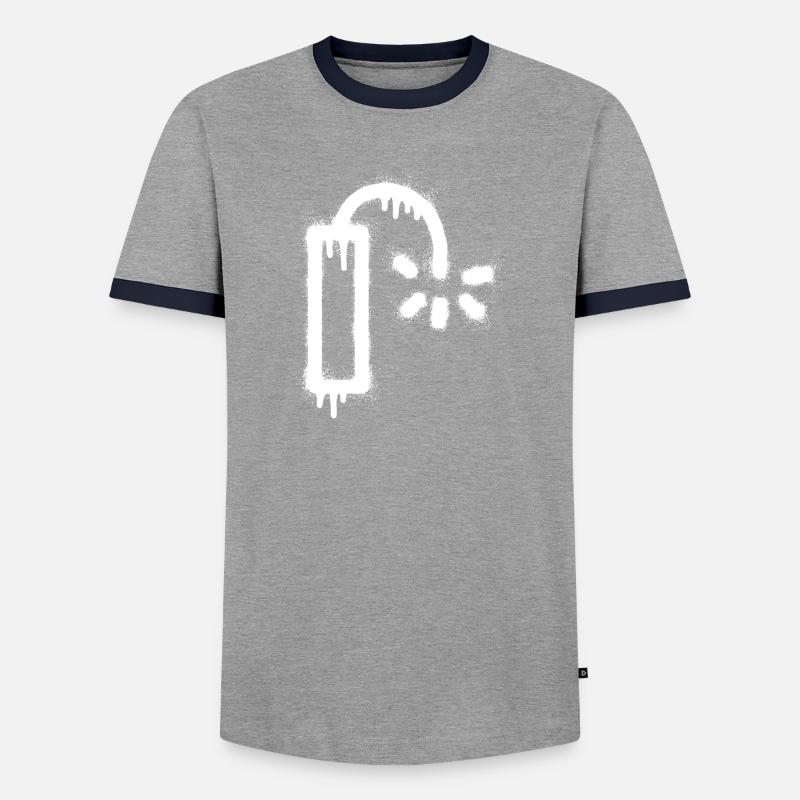 Dynamit Graffiti - Männer Kontrast-T-Shirt - Grau/Navy 