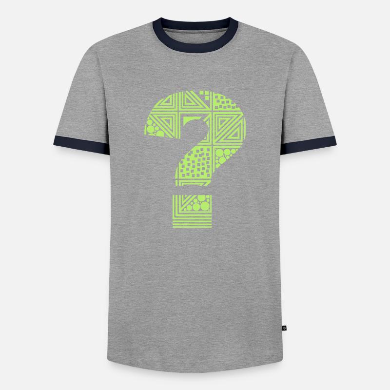 point d'interrogation ? - T-shirt contrasté Homme - gris/marine