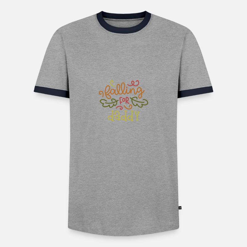 Falling for daddy - Männer Kontrast-T-Shirt - Grau/Navy 