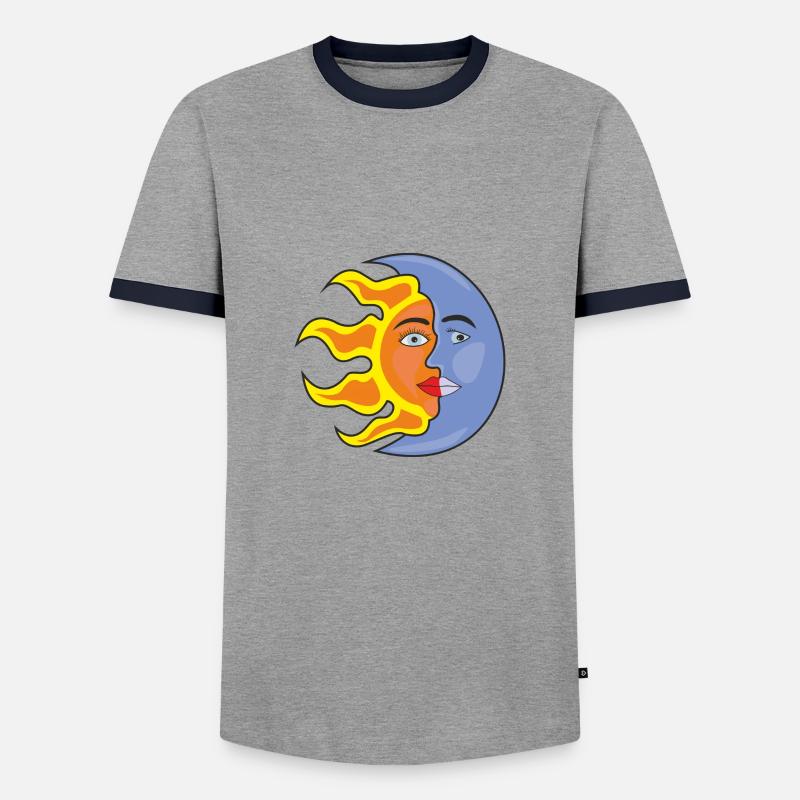 Soleil et Lune - T-shirt contrasté Homme - gris/marine 