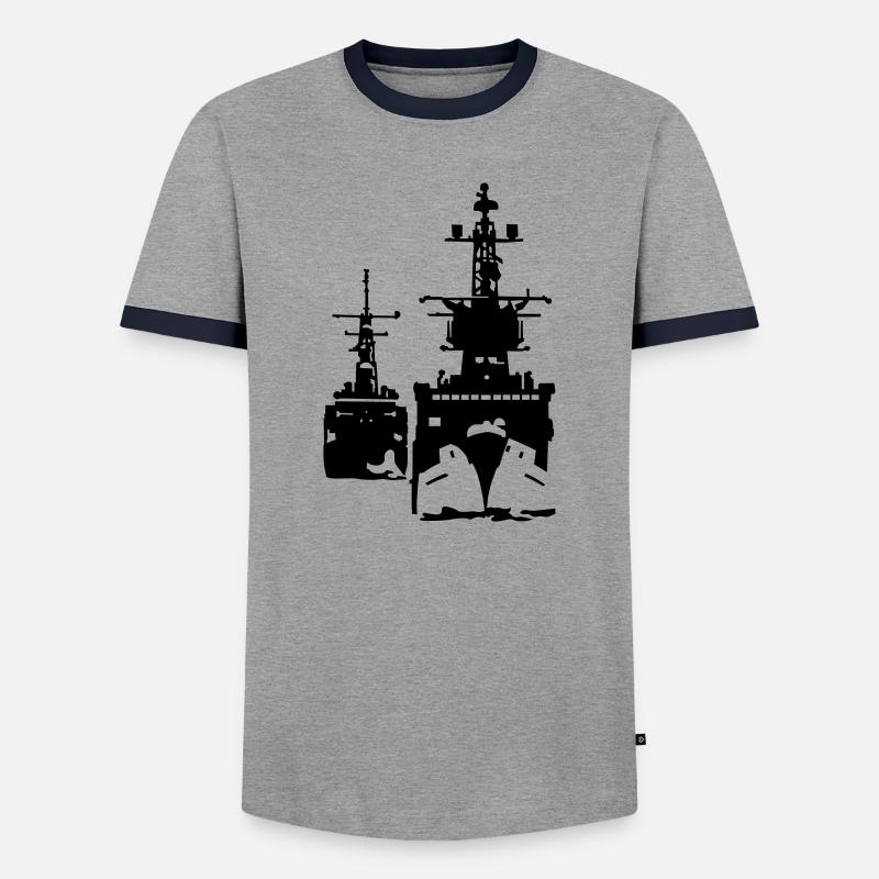 NAVY ship - Men's Ringer Shirt - grey/navy