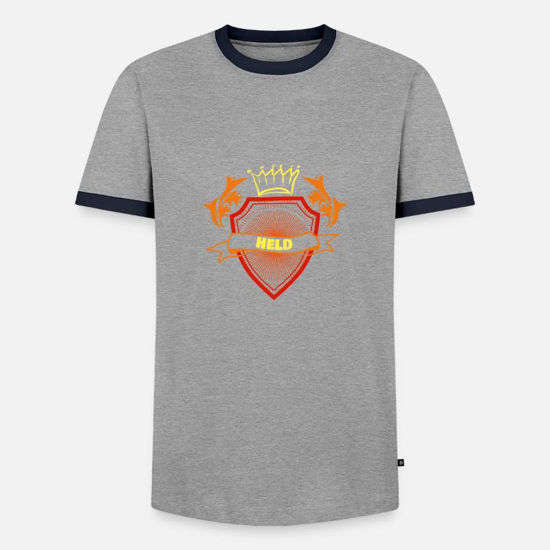 Ich bin ein Held - Männer Kontrast-T-Shirt - Grau/Navy 