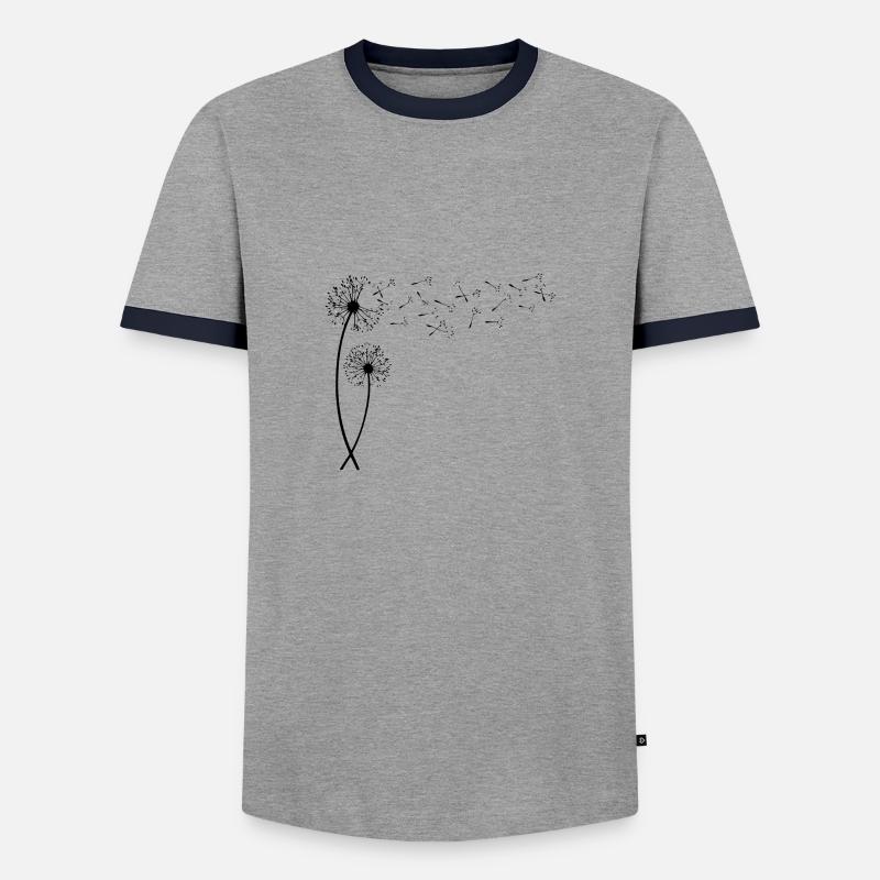Pusteblume mit fliegenden Samen. Geschenk - Männer Kontrast-T-Shirt - Grau/Navy