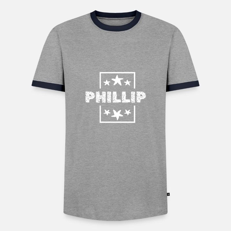 Gift for Phillip - Men's Ringer Shirt - grey/navy
