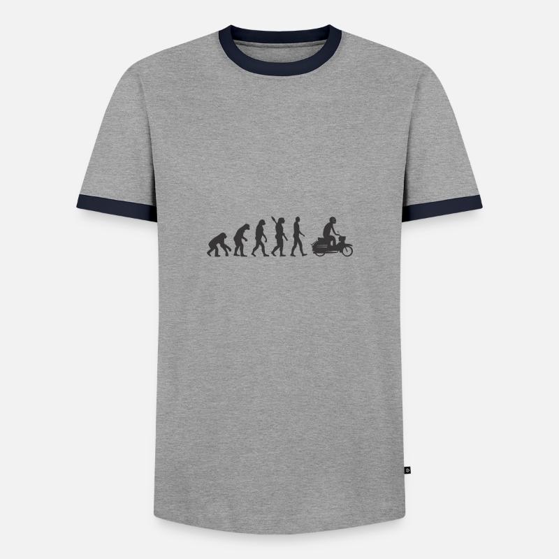 Simson Schwalbe Evolution schwarz - Männer Kontrast-T-Shirt - Grau/Navy 