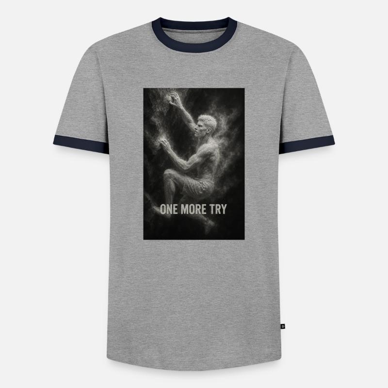 One more try. - Männer Kontrast-T-Shirt - Grau/Navy 