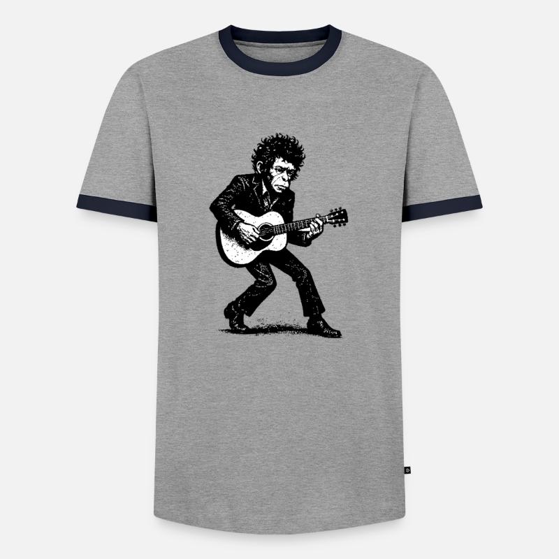 Auteur-compositeur-interprète | Le Singe Danseur - T-shirt contrasté Homme - gris/marine 