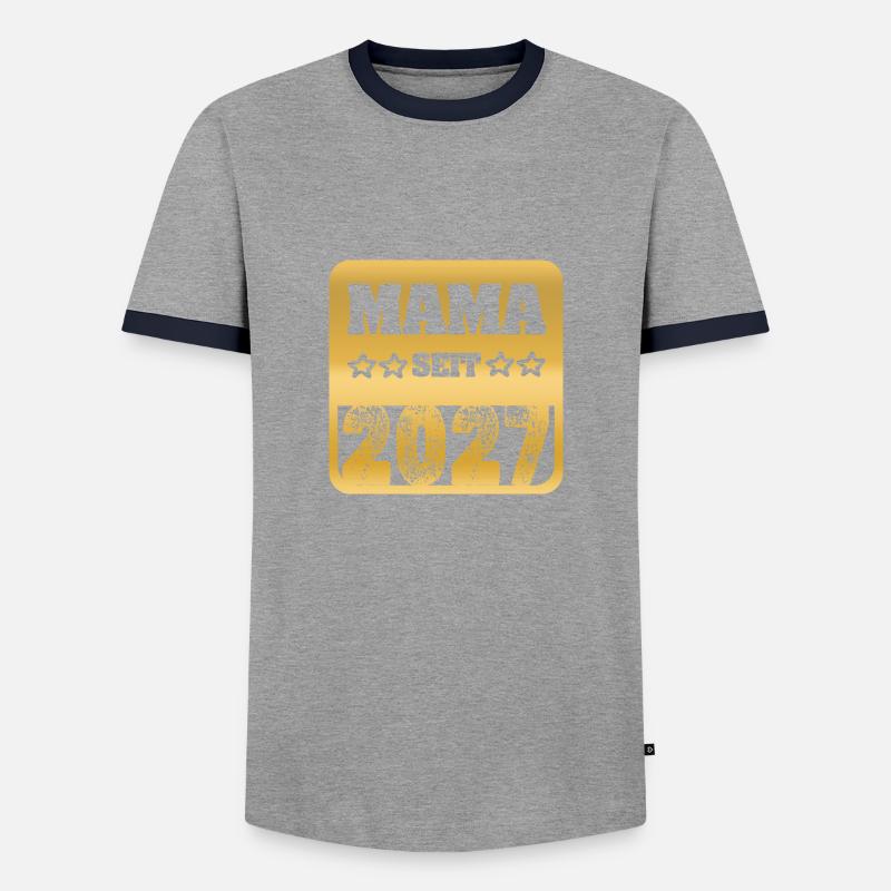 Mutter 2027 - Männer Kontrast-T-Shirt - Grau/Navy 