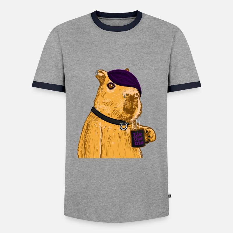 Emo Capybara - Maglietta Contrast da uomo - grigio/navy