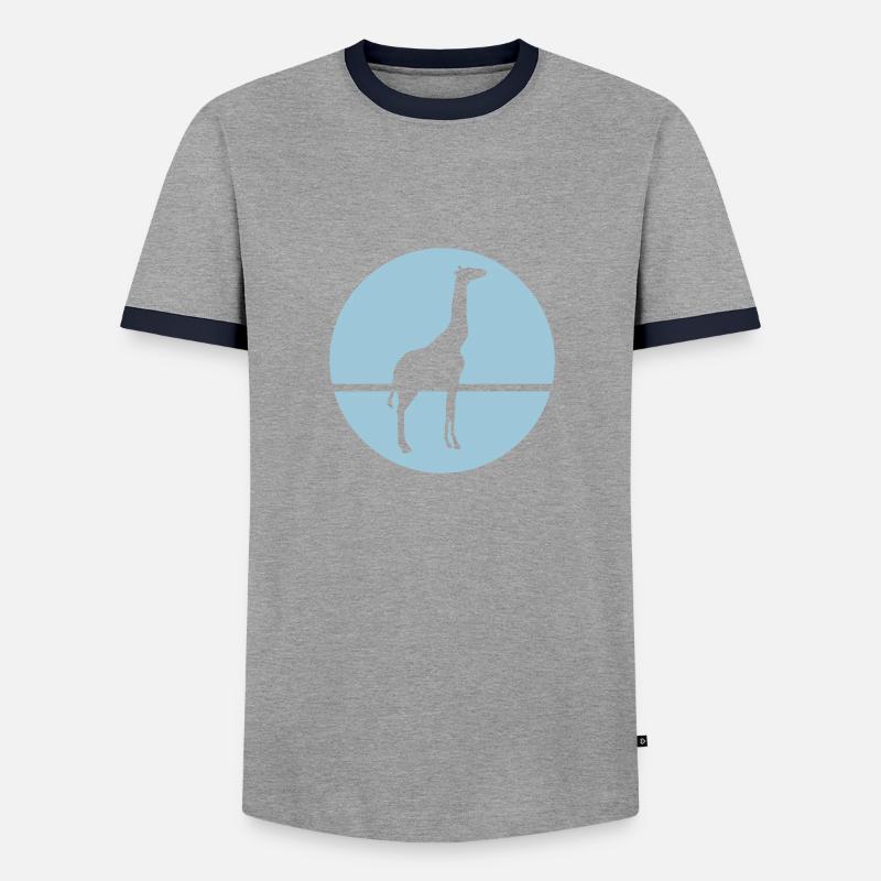 Giraffe - Men's Ringer Shirt - grey/navy 