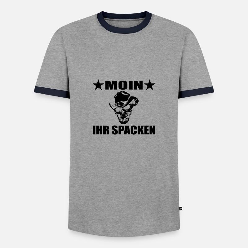 Moin - Männer Kontrast-T-Shirt - Grau/Navy 