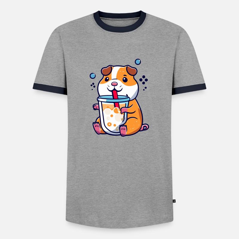 Bubbletea Hamster Geschenk - Männer Kontrast-T-Shirt - undefined