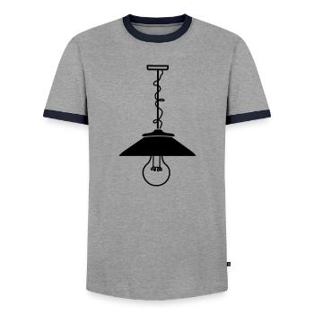 Pendelleuchte - Männer Kontrast-T-Shirt - Grau/Navy  - Vorne - AI Model Female 172 light (172cm) & AI Model Male 178 light (178cm)