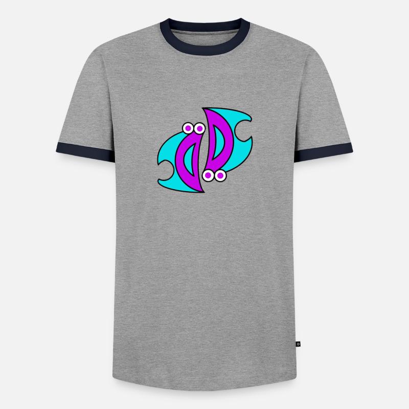Double D.F. - T-shirt contrasté Homme - gris/marine