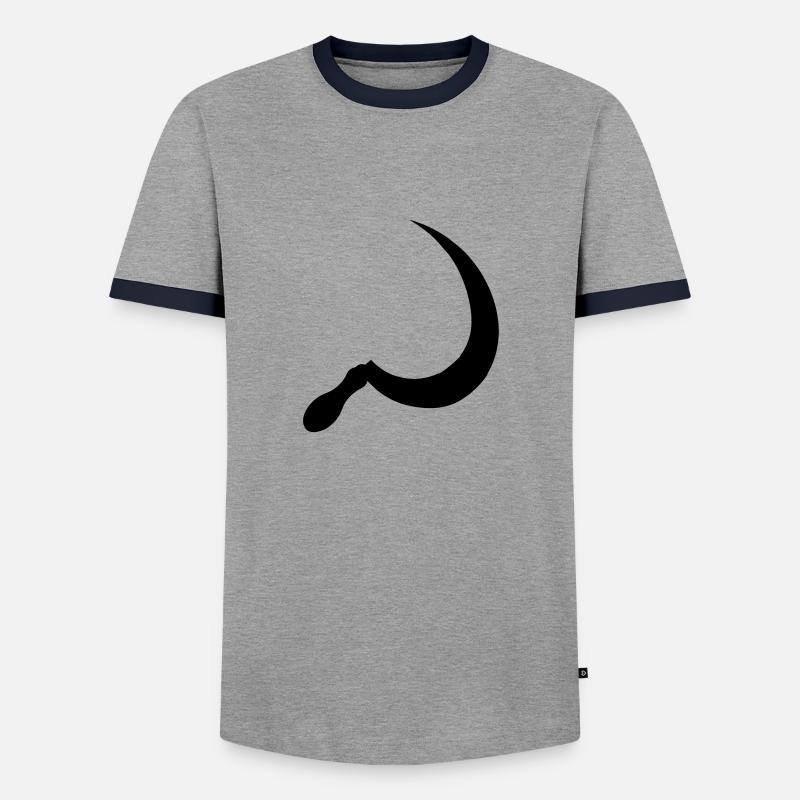 sickle - Men's Ringer Shirt - grey/navy 