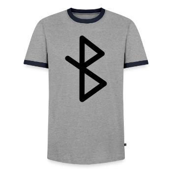 Guérison des runes vikings GUÉRISON - T-shirt contrasté Homme - gris/marine  - Devant - AI Model Female 172 light (172cm) & AI Model Male 178 light (178cm)