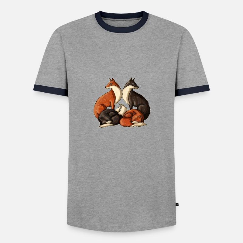 foxes - Men's Ringer Shirt - grey/navy