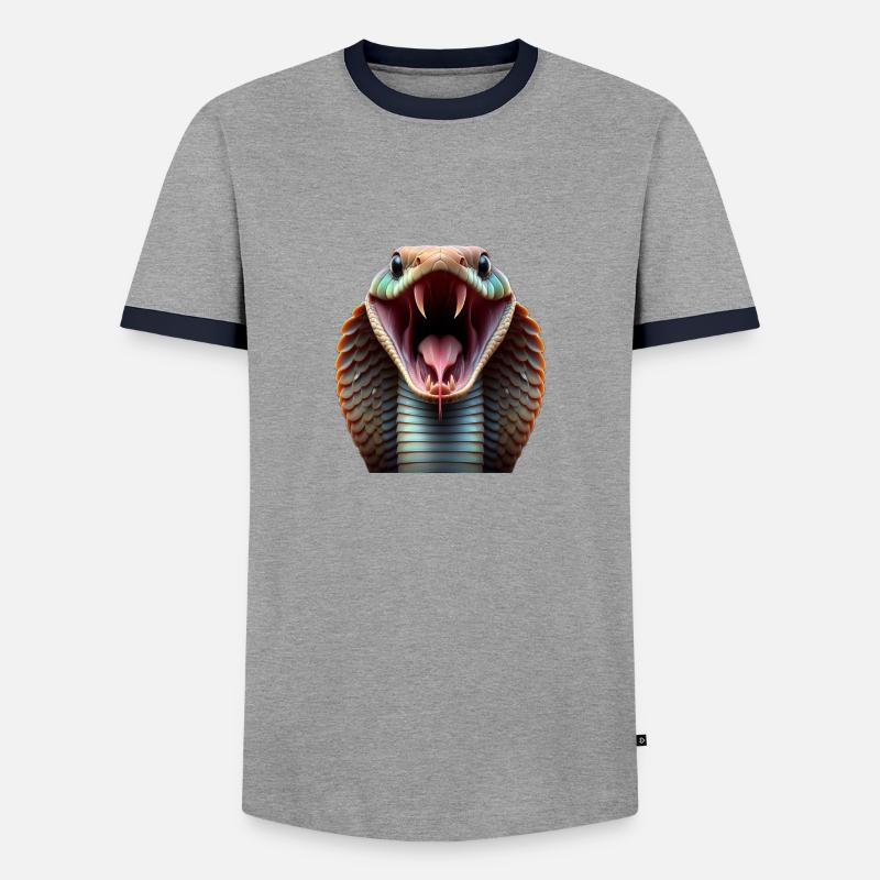 Schlange 3 - Männer Kontrast-T-Shirt - Grau/Navy 