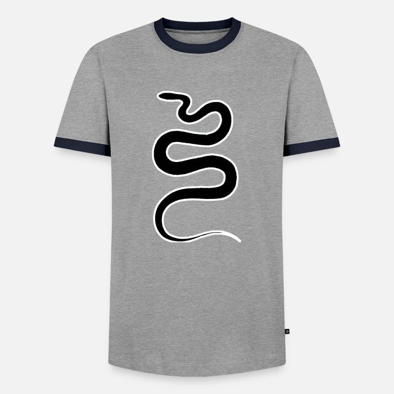 Snake - Men's Ringer Shirt - grey/navy 