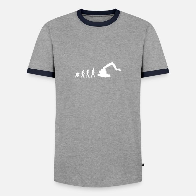 bagger evolution - Männer Kontrast-T-Shirt - Grau/Navy 