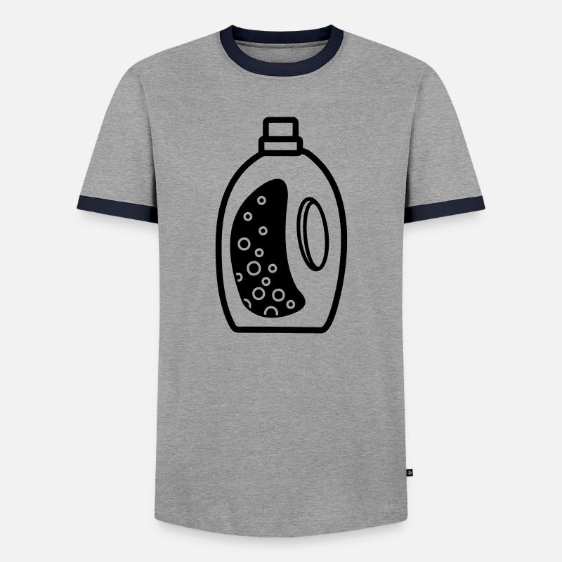 Waschmittelflasche - Männer Kontrast-T-Shirt - Grau/Navy 