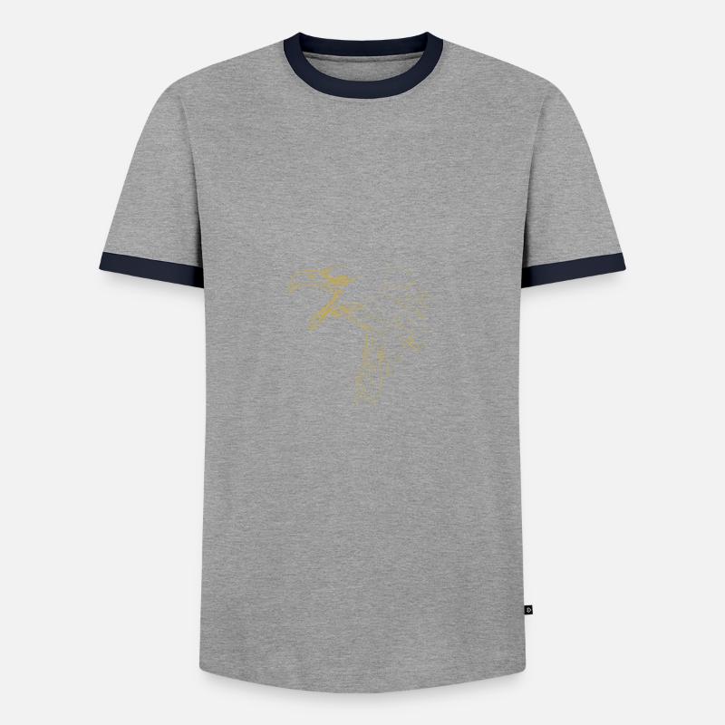 Illustrated designs with eagle - Men's Ringer Shirt - grey/navy 