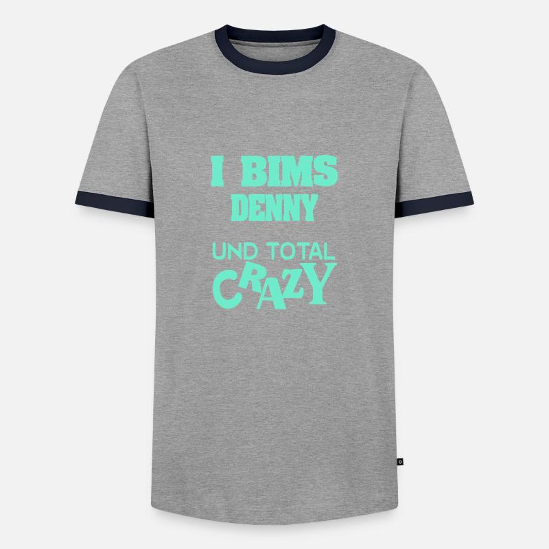 Denny as a first name - Men's Ringer Shirt - grey/navy 