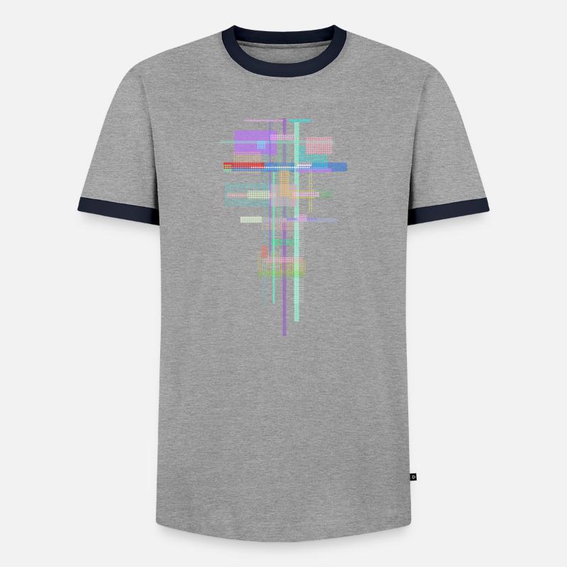Pattern Abstract - Space Architecture - Men's Ringer Shirt - grey/navy 