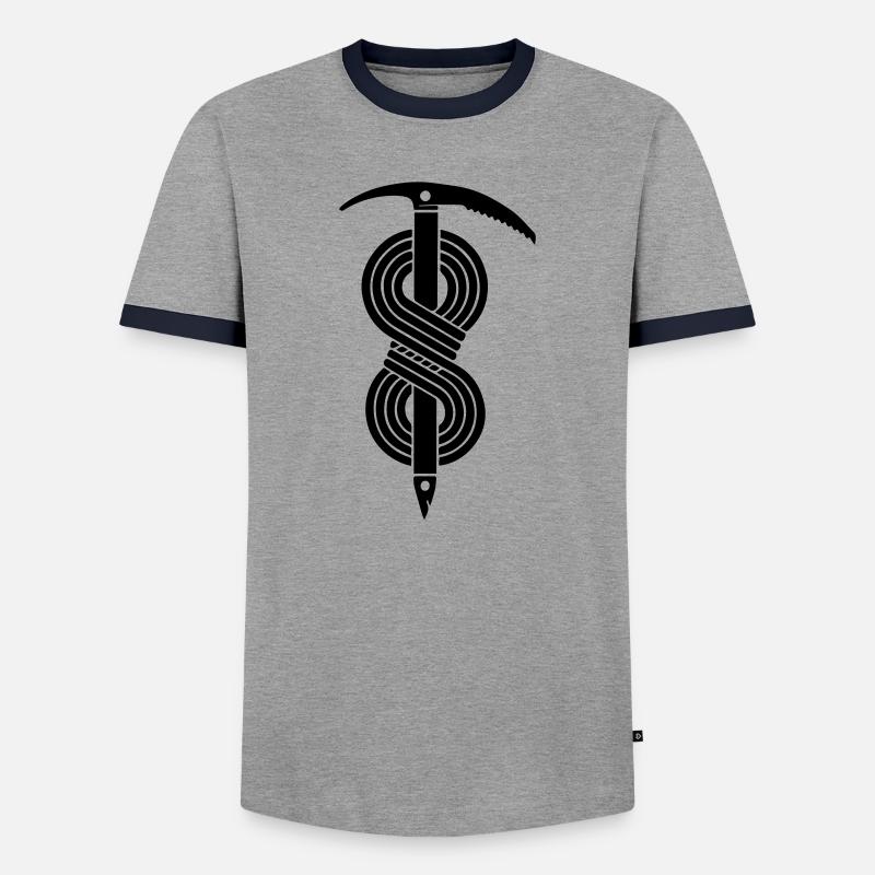 Eispickel Seil - Männer Kontrast-T-Shirt - Grau/Navy 