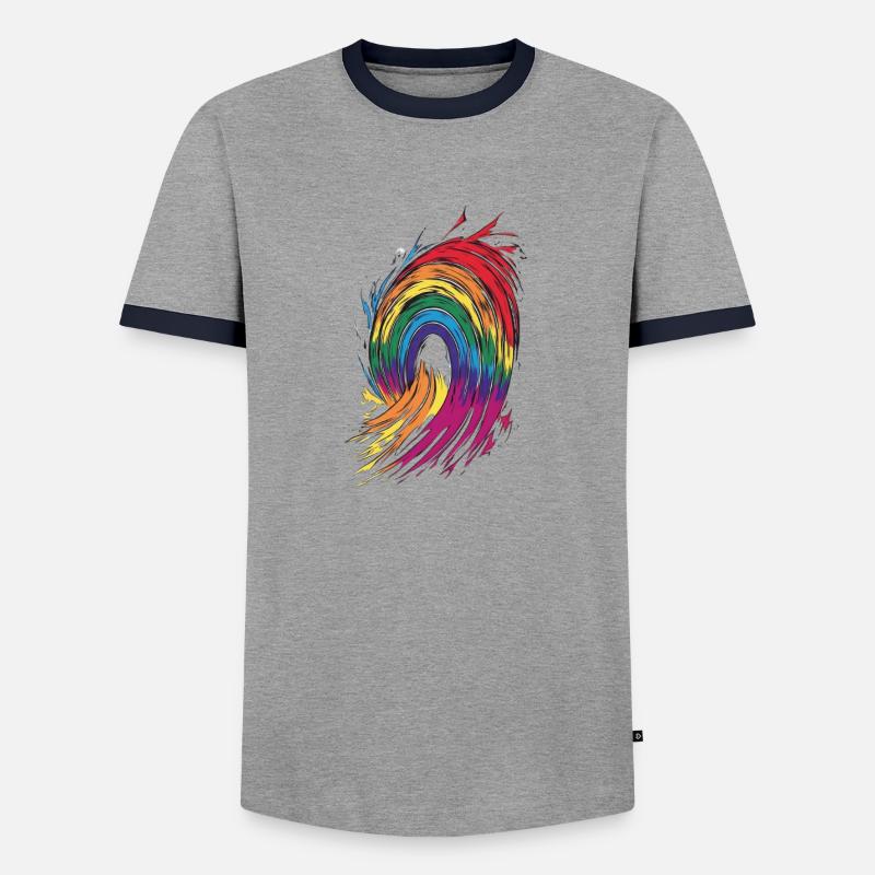 Regenbogen - Männer Kontrast-T-Shirt - Grau/Navy 
