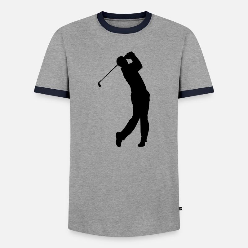 Golfer shadow - Men's Ringer Shirt - grey/navy