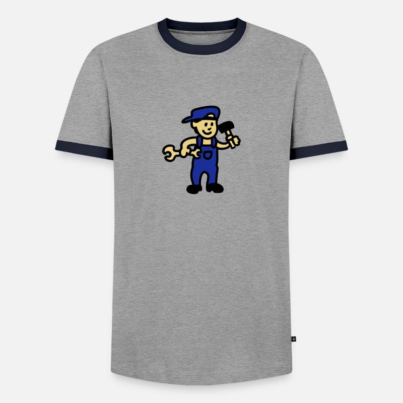 Handwerker 3 - Männer Kontrast-T-Shirt - Grau/Navy 