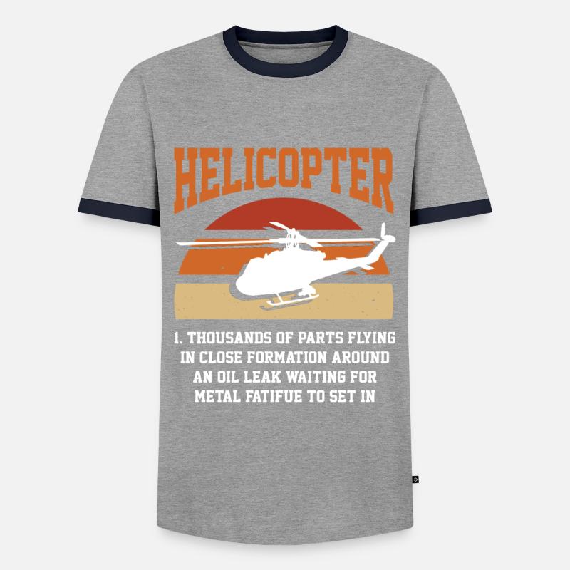 Hubschrauber Pilot Geschenk - Männer Kontrast-T-Shirt - Grau/Navy 