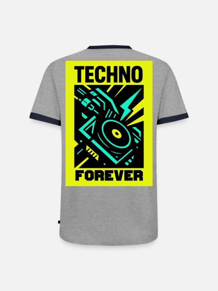 Techno Forever - Men's Ringer Shirt - grey/navy
