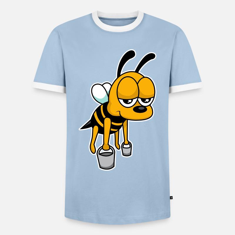 Worker bee - design - Men's Ringer Shirt - light blue/white