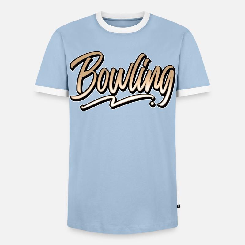 Bowling - Men's Ringer Shirt - light blue/white 