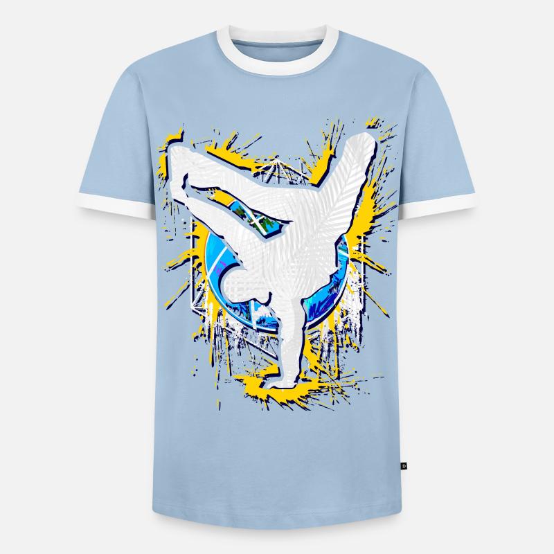 Breakdance - Breakdancer - Breakdancing - BBoy - Männer Kontrast-T-Shirt - Hellblau/Weiß