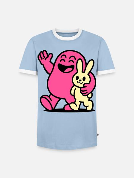 Heureux amis ! - T-shirt contrasté Homme - bleu clair/blanc 