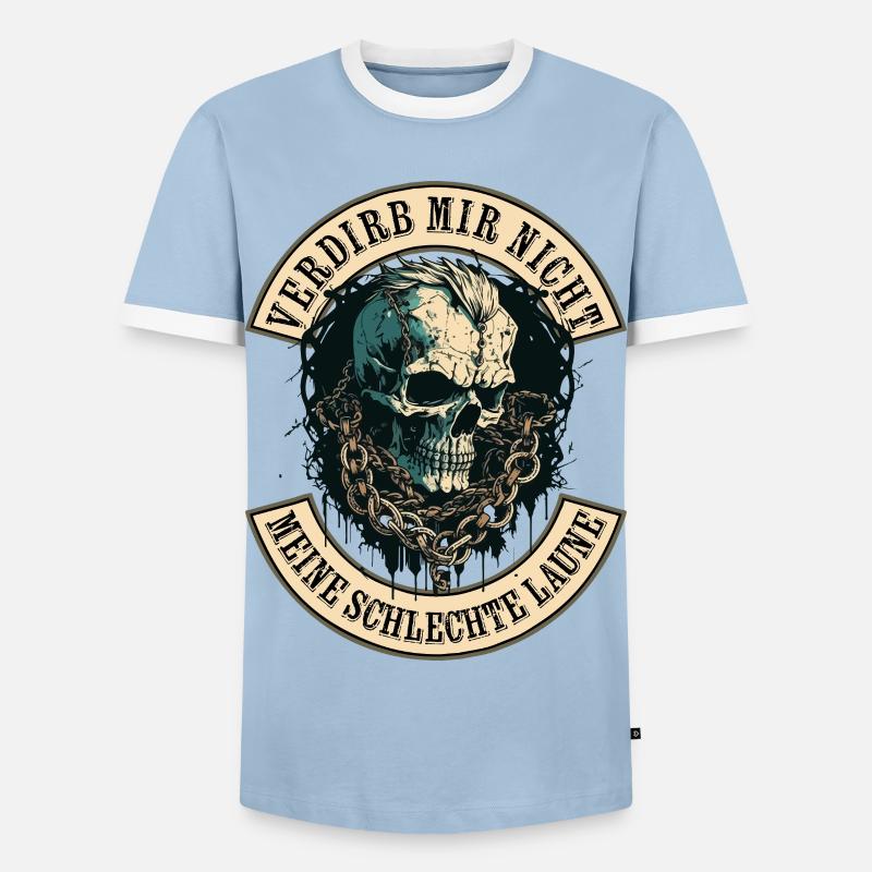 Verdirb mir nicht die Schlechte Laune - Männer Kontrast-T-Shirt - Hellblau/Weiß