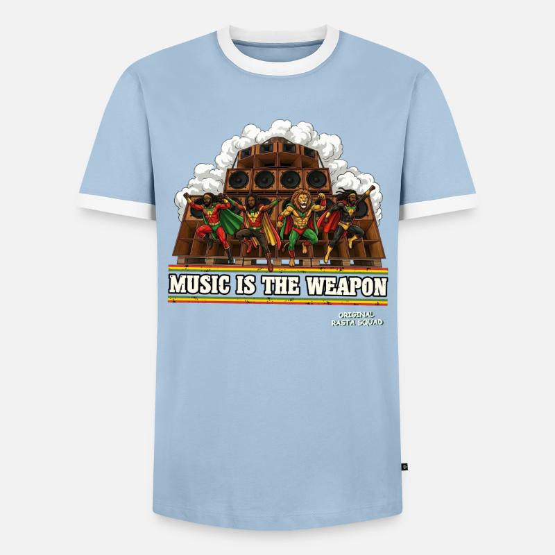 Original Rasta Squad - Men's Ringer Shirt - light blue/white 