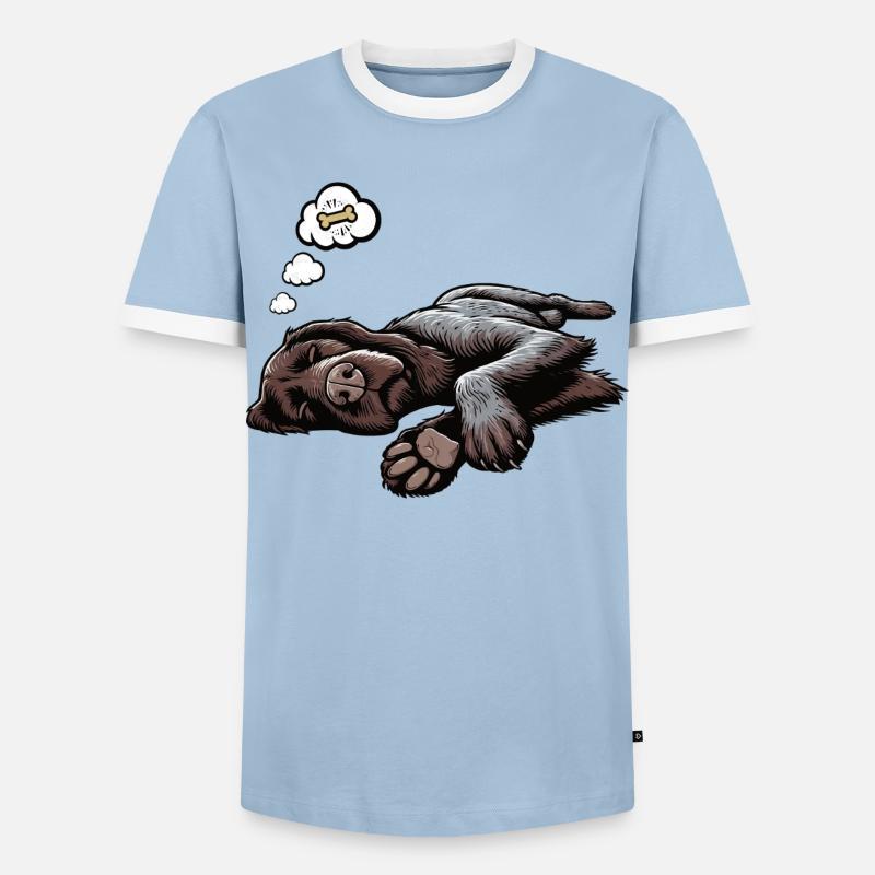 German Wirehaired German Wirehaired Owner - Men's Ringer Shirt - light blue/white
